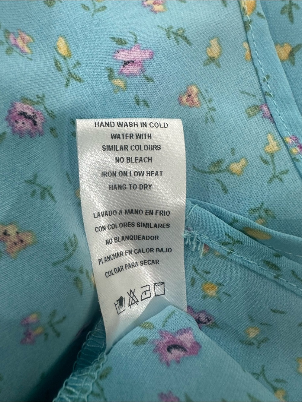 Mable Smocked Off-Shoulder Floral Mini Dress in Light Blue - Picture 12 of 12